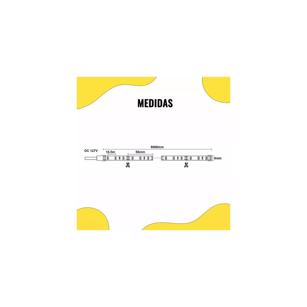 Tira LED Interior 5M 60 LED Ámbar – Laiting